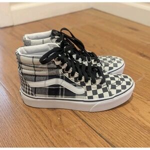 Y2K Grunge Skater‎ Platform Vans Sk8 Hi Checkerboard Plaid Womens 8